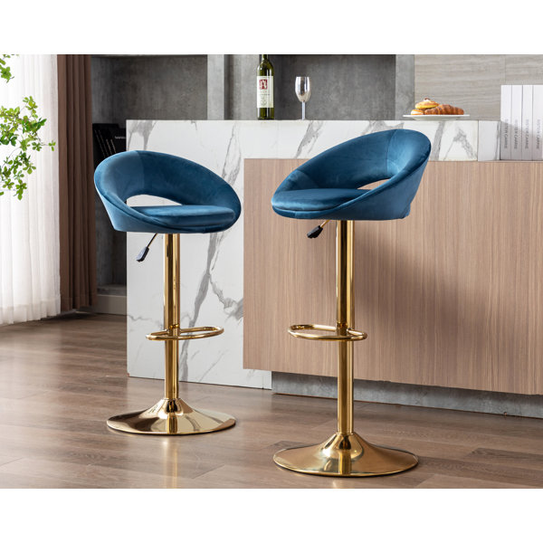 Renea swivel adjustable height bar stool orren retailers ellis upholstery